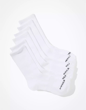 Chaussettes American Eagle AEO Crew Sock 3-Pack Blanche Homme | FJU-49875923